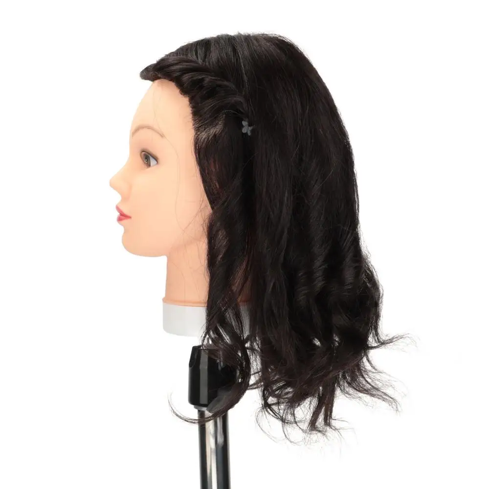 14'' 100% Real Human Hair Training Mannequin Head For Practicing Professional Salon Hairdressing Styling Wig Doll + Stand | Дом и сад