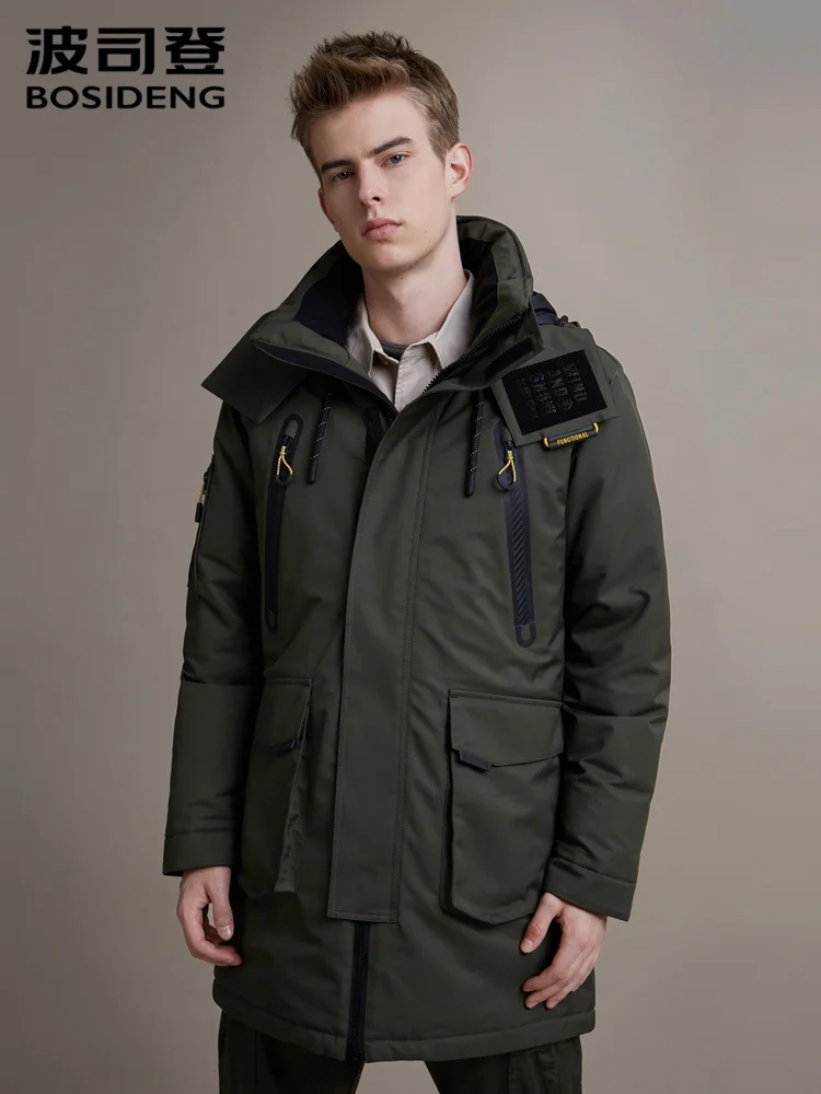 Мужской пуховик средней длины модное удобное зимнее теплое пальто B90141549DS |