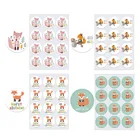 Бумажные наклейки с изображением леса, лисы, 3,54,5 см