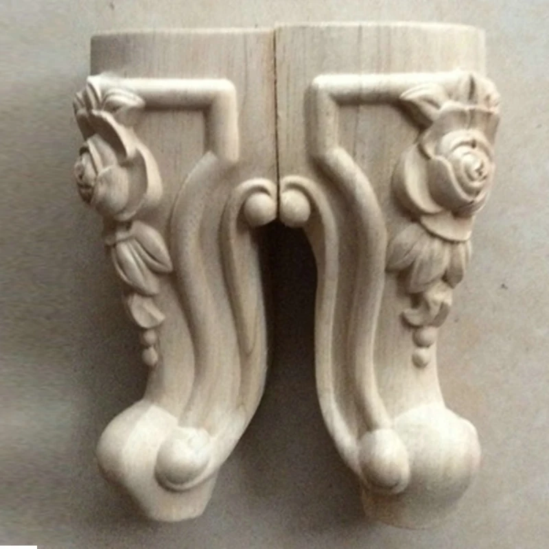 Деревянные резные ножки для мебели премиум-класса 4 шт. неокрашенные шкафа дивана