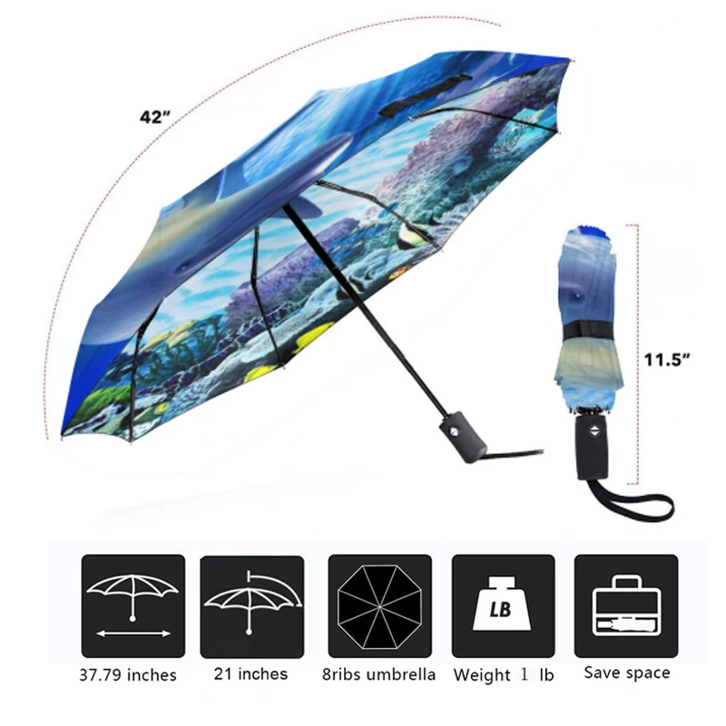 Зонт женский автоматический компактный портативный складной |