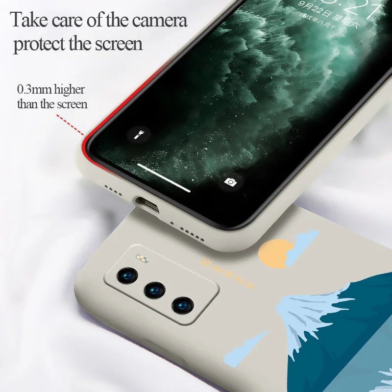

Reflection In The Lake Case For Huawei P40 P40Lite P30 P20 Mate 40 40Pro 30 20 Pro Lite P Smart 2021 Y7a Liquid Silicone Cover