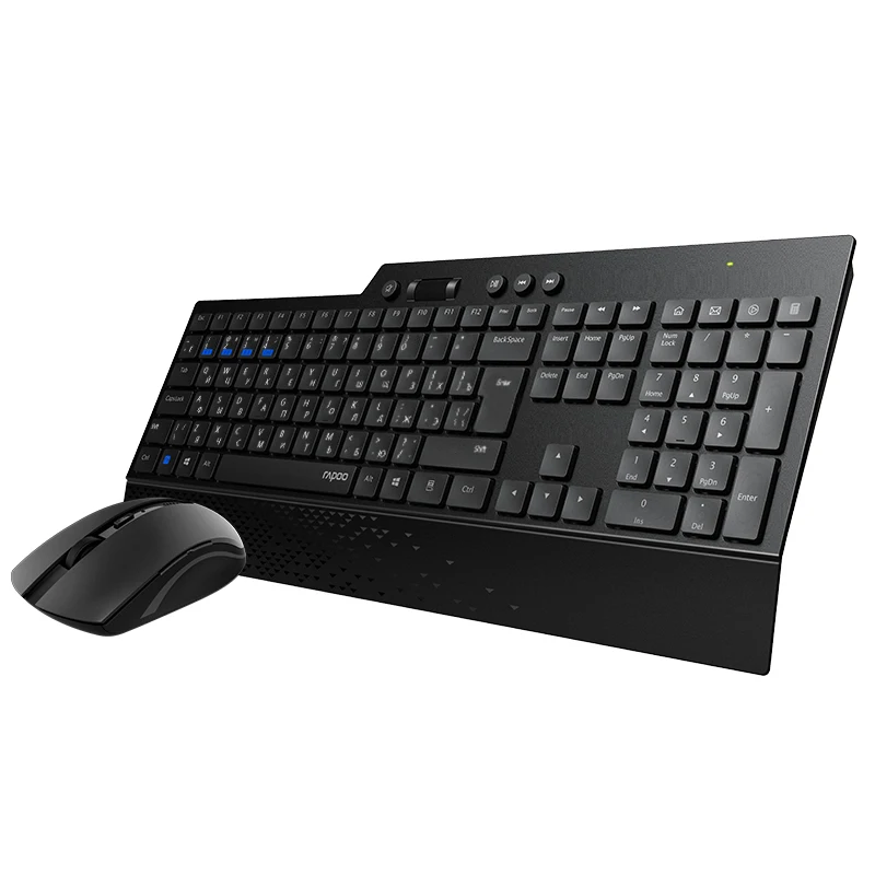 Rapoo 8200T Multi-Mode Silent Bluetooth Wireless keyboard and Mouse Combos with Multimedia Hotkeys English/Russian Layout | Компьютеры и