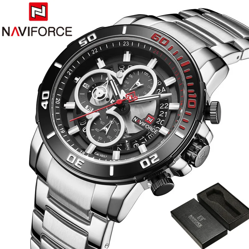 Часы наручные NAVIFORCE Мужские кварцевые спортивные брендовые Роскошные