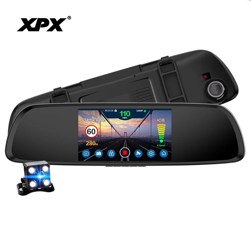 XPX Автомобильный видеорегистратор 3 в 1 G616 STR с разрешением Full HD камера заднего