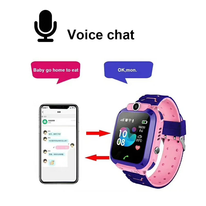 Английская версия Смарт-часы для детей телефон часы Водонепроницаемый
