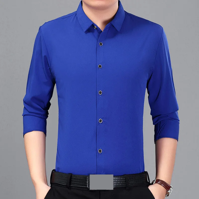

2021 Brand Autumn New Men's Long-sleeved Shirts Solid Casual Shirts for Male Wear Thin Tops Shirt