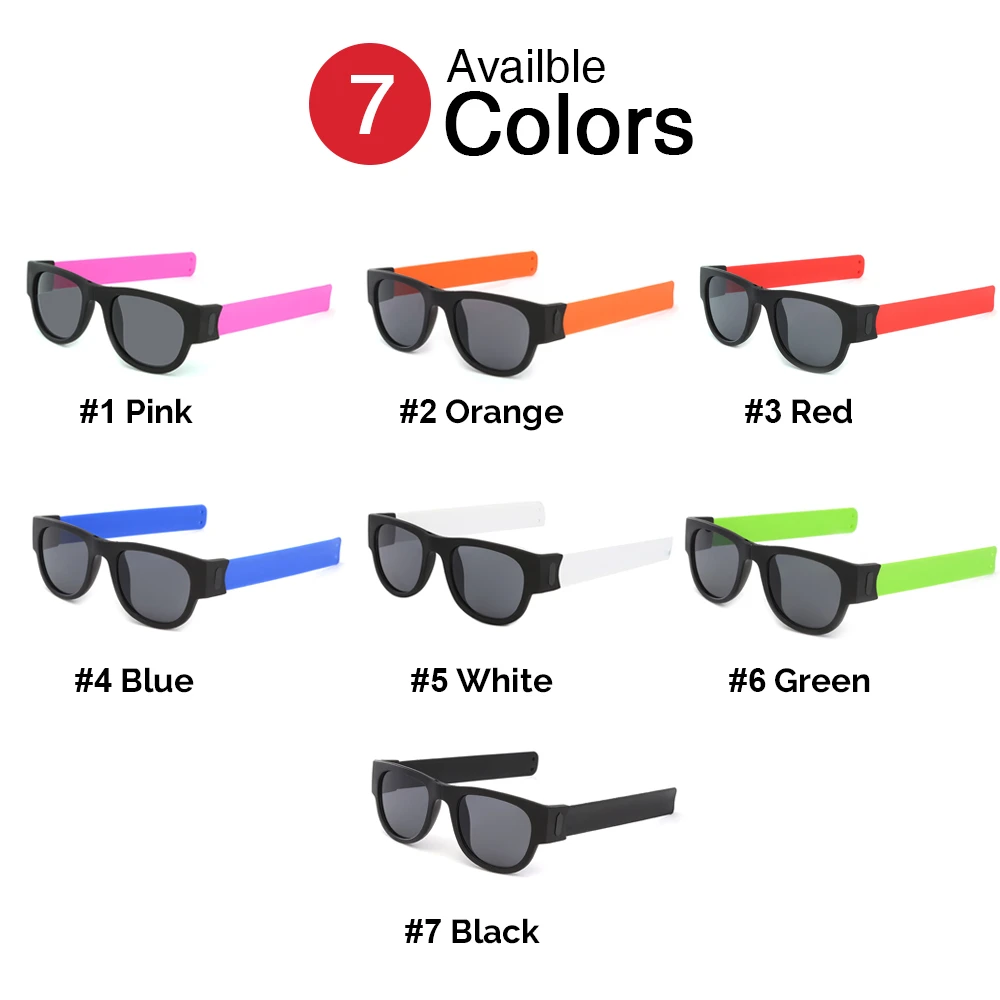 

Fancy Slap Wristband Men Polarized Wrist Sunglasses Folding Women Roll Bracelet 2021 Trend Foldablen Square Sun Glasses
