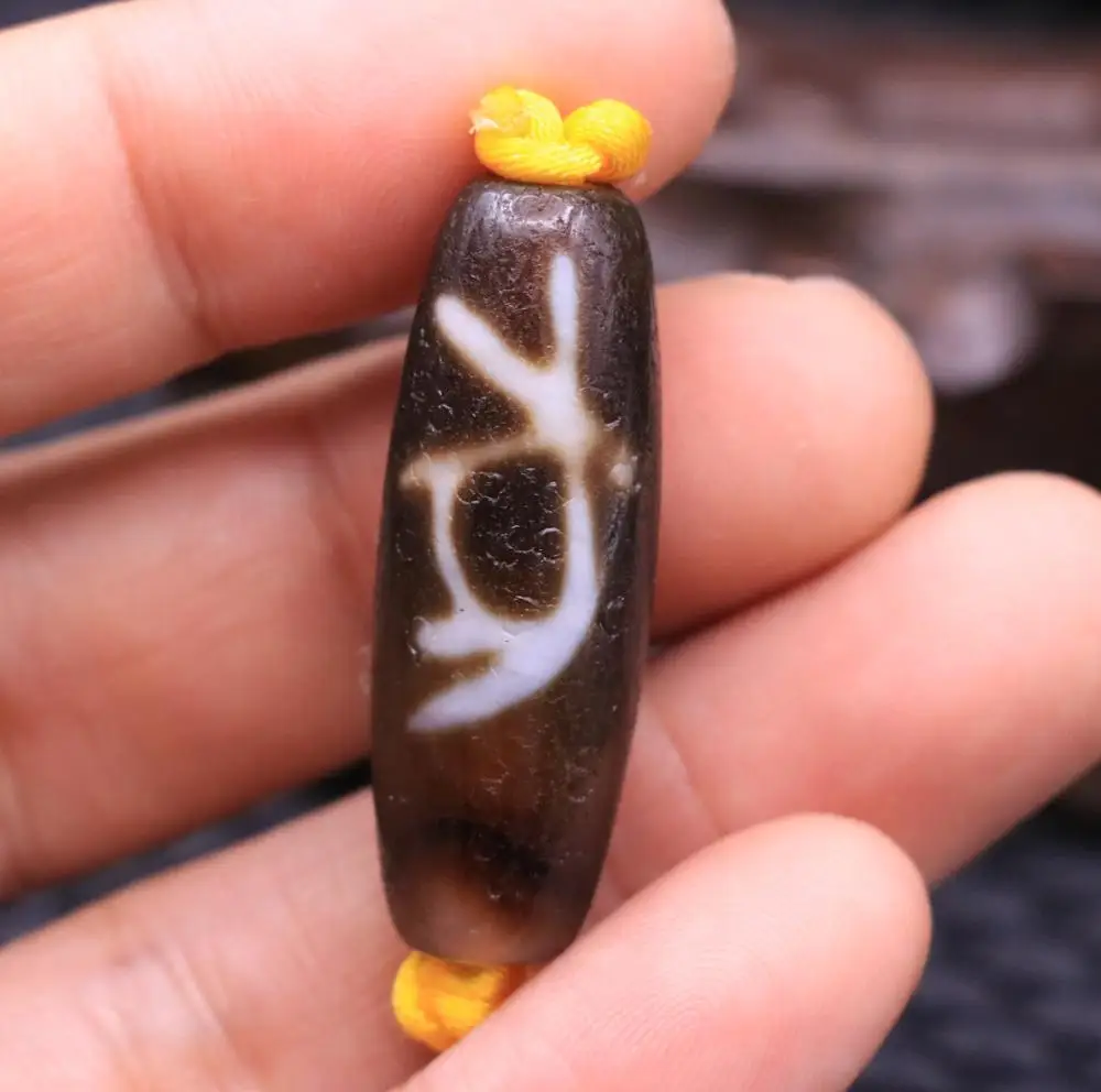 Уникальная волшебная сила Тибетский Старый Агат Дракон вены Ом бусины дзи амулет