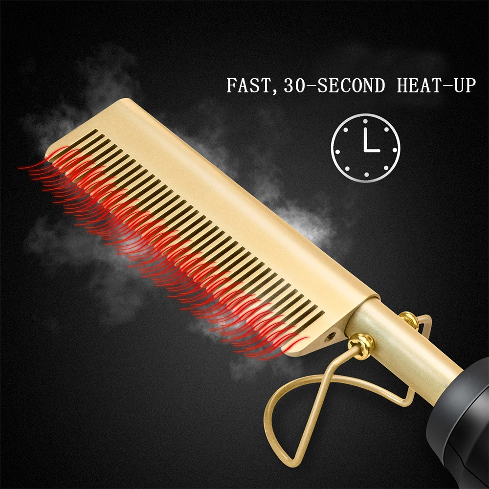 

Hair Straightener Flat Irons Straightening Brush Hot Heating Comb Hair Straight Styler Corrugation Curling Iron Hair Curler Comb