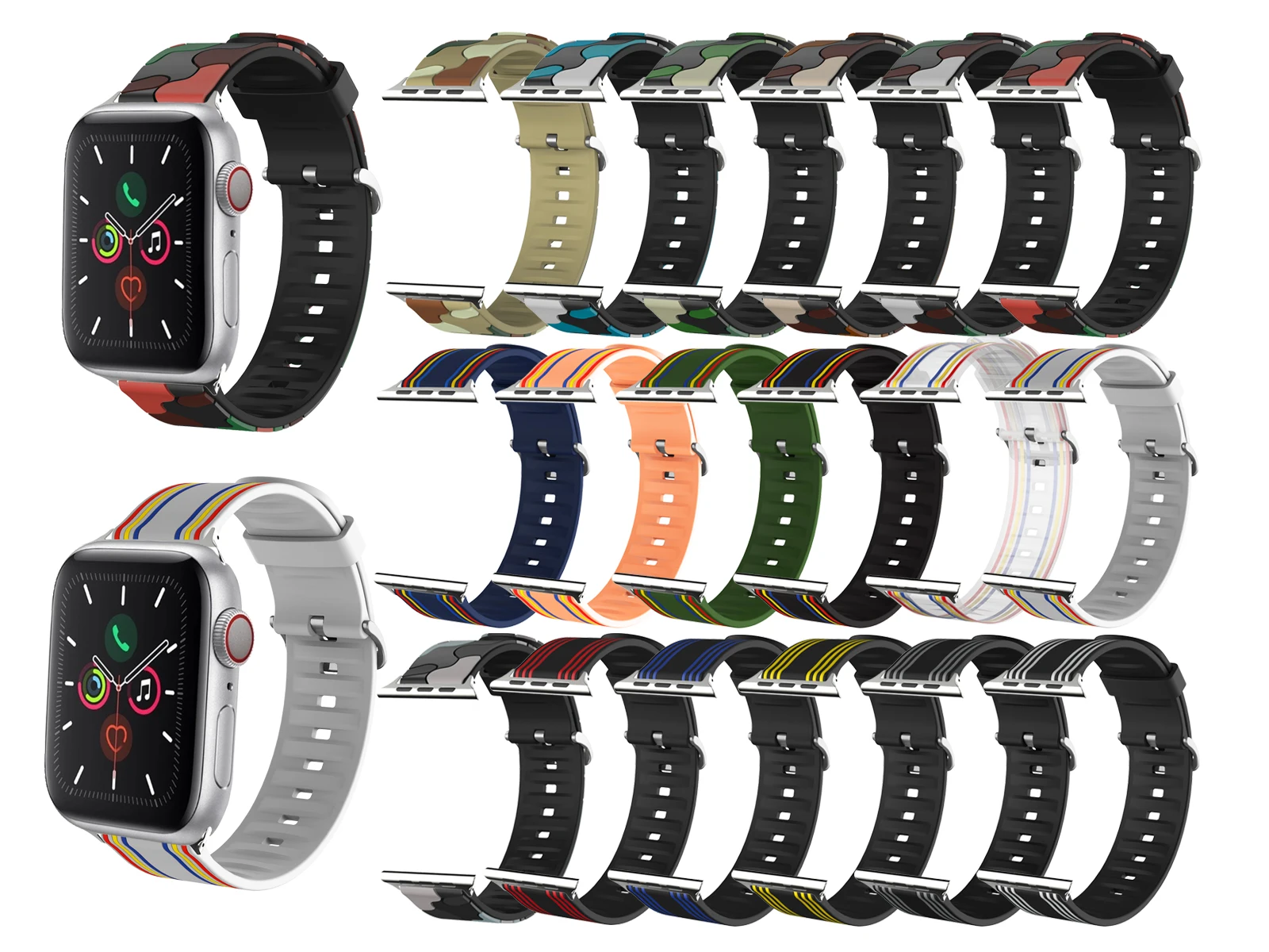 

Ремешок для Apple Watch 42 мм 44 мм, Воздухопроницаемый мягкий силиконовый спортивный браслет для IWatch Series SE 6 5 4 3 2 1, IWatch 38 мм 40 мм