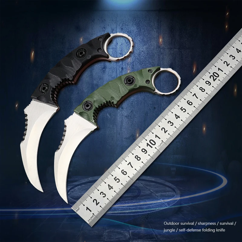 

D2 стальной G10 ручной керамбит ножи для выживания охоты самообороны тактические технические CSGO боевые инструменты