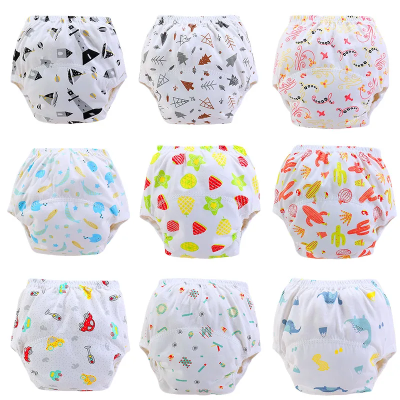 New Print Baby Diapers Reusable Training Pants Washable Cloth Diapers Nappy Waterproof Pants Diaper Cover Underwear