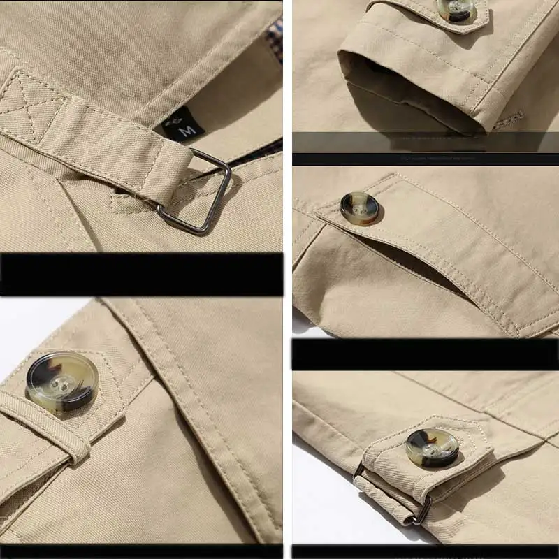 

Winter Trench Coat Men Casual Windbreaker Jacket Long Slim Fit Cotton Washed Single-Breasted Punk Fashion 5XL JokerNew Gabardina