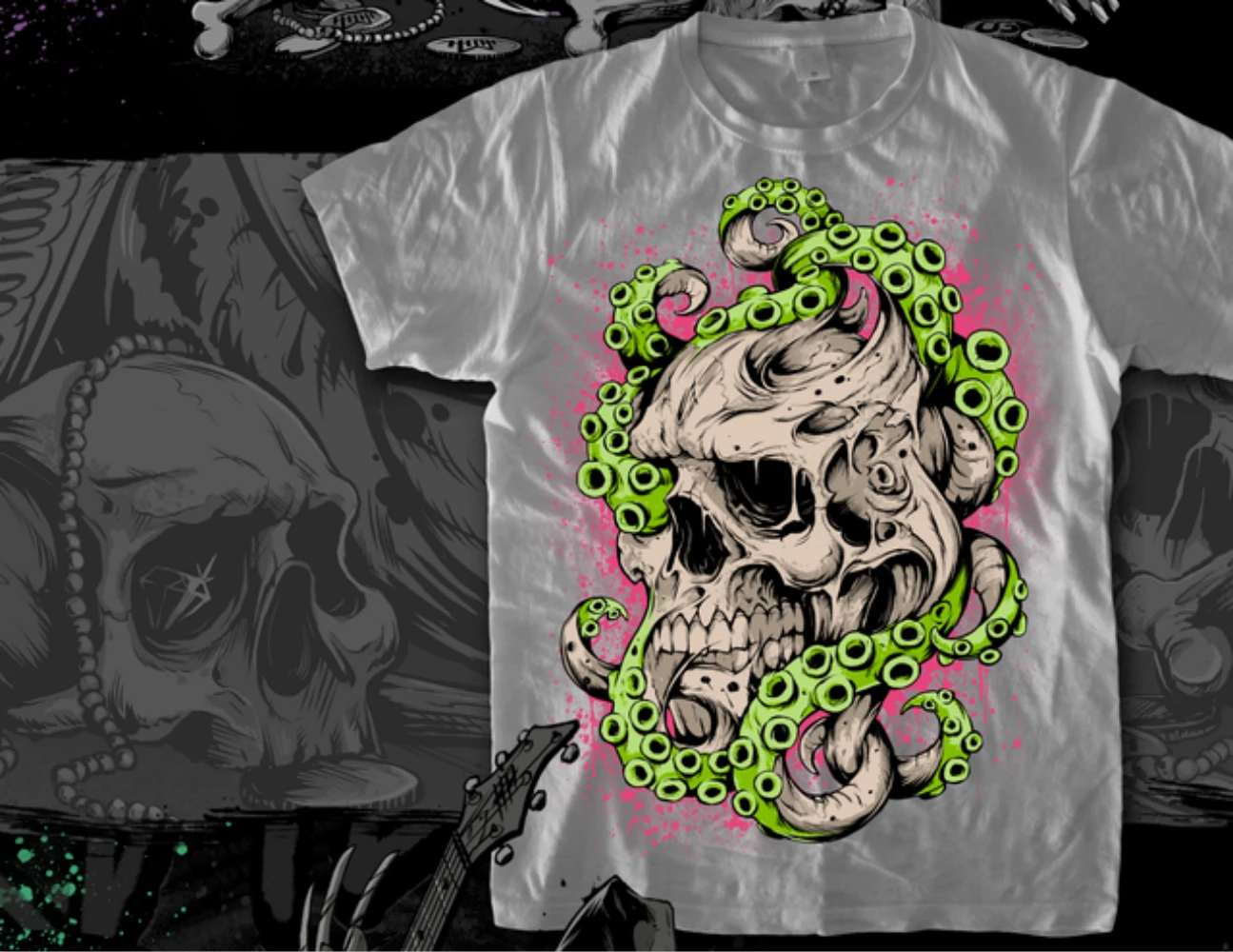 

Skull Men's T-Shirts Men's Hip Hop 3D Shirts Horror O-Neck T-shirt Summer Fashion Tops Boys Clothing Large Size Street Clothing
