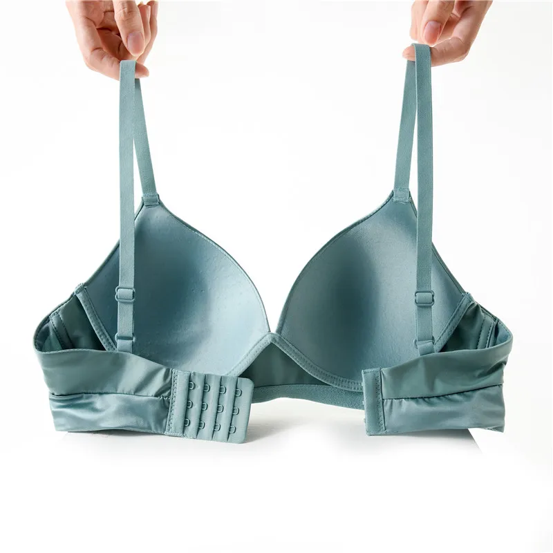 

SHIFEITING Sexy Bra For Women Support Push Up Bra Lady Underwear Bras Deep-V Padded Bra Stitching Color Crop Tops Shiny Fashion