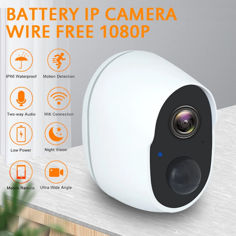 2020 Новая беспроводная IP-камера видеонаблюдения 1080P на батарейках наружная