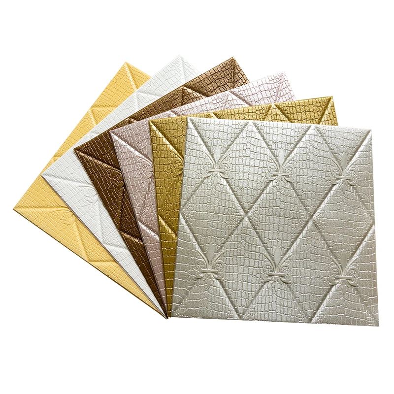 2x 3D ромбовидный узор настенная наклейка покрытие Декор ремонт 700x700x7 мм