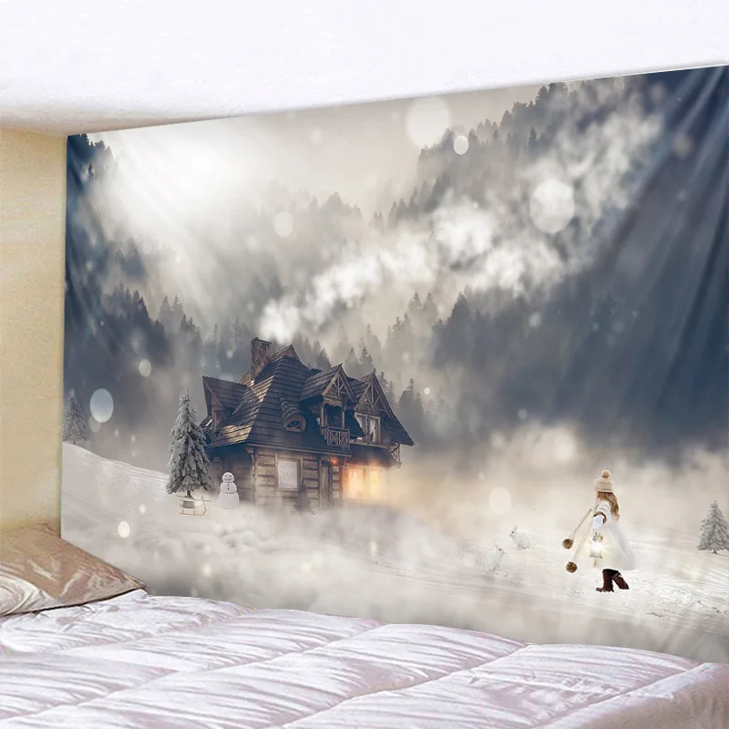 

Snow View, House, Tapestry Living Room Bedroom Decoration
