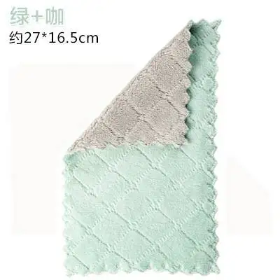 green and grey Набор кухонных полотенец из 5 полотенец, хлопок, большие салфетки для посуды, мягкие и впитывающие кухонные инструменты - Цвет: green and grey
