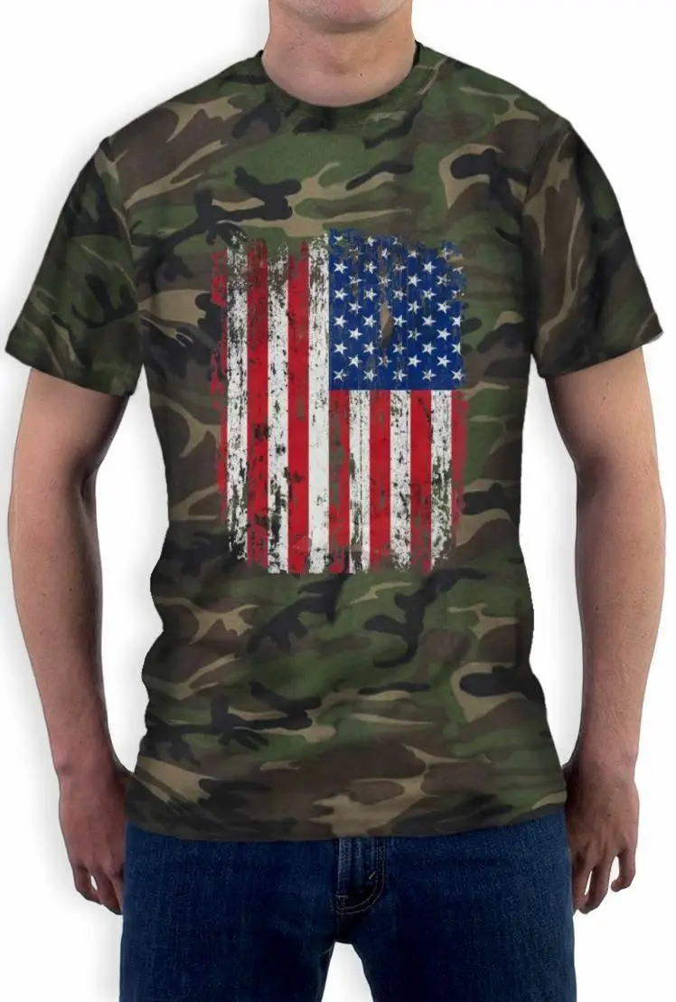

4th of July Vintage Distressed USA Flag Men's T-Shirt American Independence Day