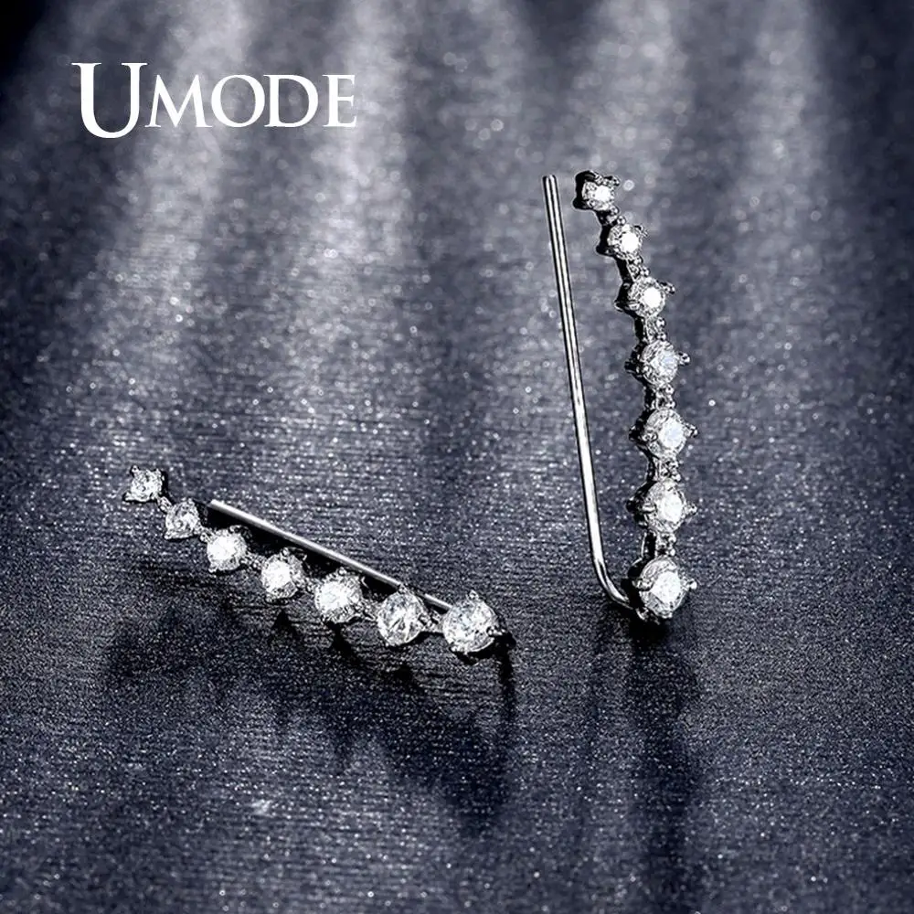 UMODE,, серьги-гвоздики с четырьмя зубцами, CZ Кристалл, розовое золото, серьги-гвоздики, ювелирное изделие для женщин, новинка, Brincos UE0197A