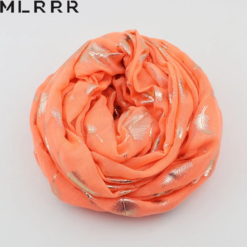 MLRRR новый золотой шарф с принтом перо узор морской солнцезащитный Праздничный