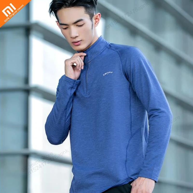 

youpin men's graphene self-heating long-sleeved sports T-shirt stretch flower sand fitness clothes smart heat storage suit