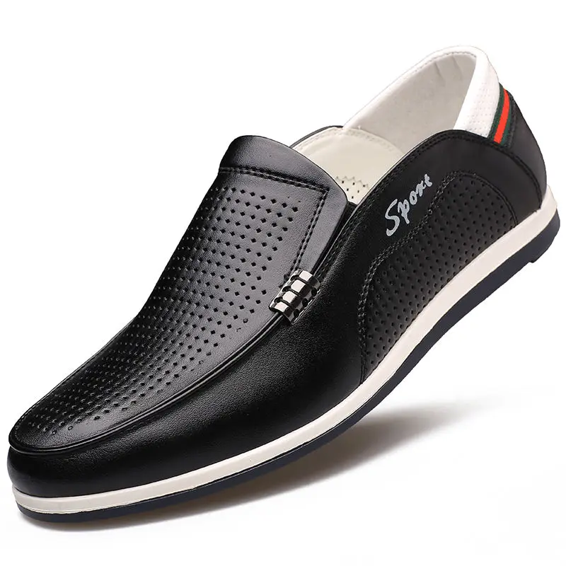 

New men's shoes genuine men's casual leather shoes with soft soles through luxury brand shoes women