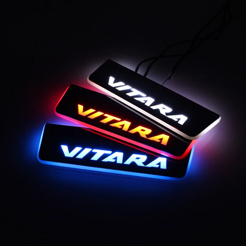 

Upgraded LED Door Sill Plate Moving Light Pathway Light Acrylic Welcome Pedal Car Scuff For Suzuki Vitara 2015 2016 2017 2018