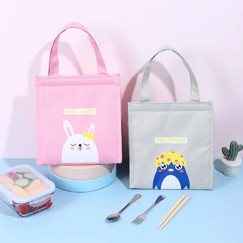 

New Cartoon Lunch Bag For Kids Ice Pack Thermal Insulation Picnic Bags Waterproof Cute Lunch Box Bag Student Bento Handbag