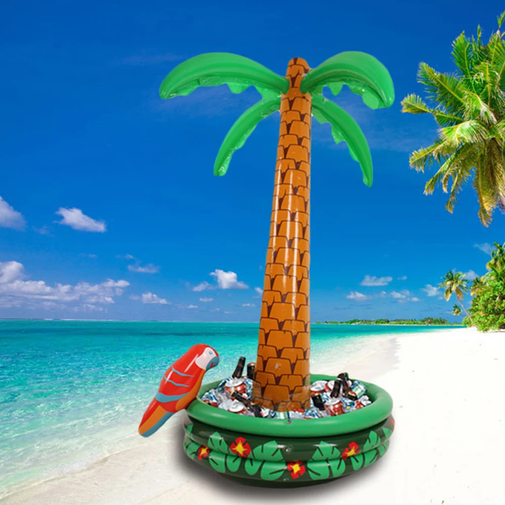 Inflatable Water Ornament Mattress Beer Pool Party 180cm Parrot Coconut Ice Bucket Air Food Drink Holder | Спорт и развлечения