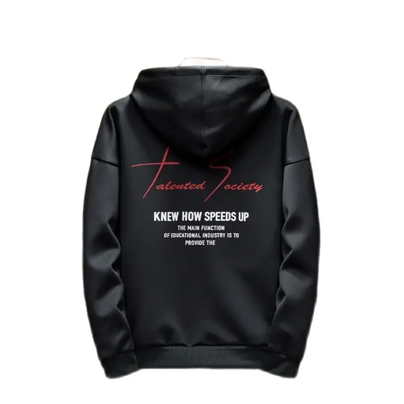 

Spring Autumn New Men Hoodie Fitness Hooded Plush Pullover Fashion Letter Print Male Stylish Slim Jogger Sweatshirt