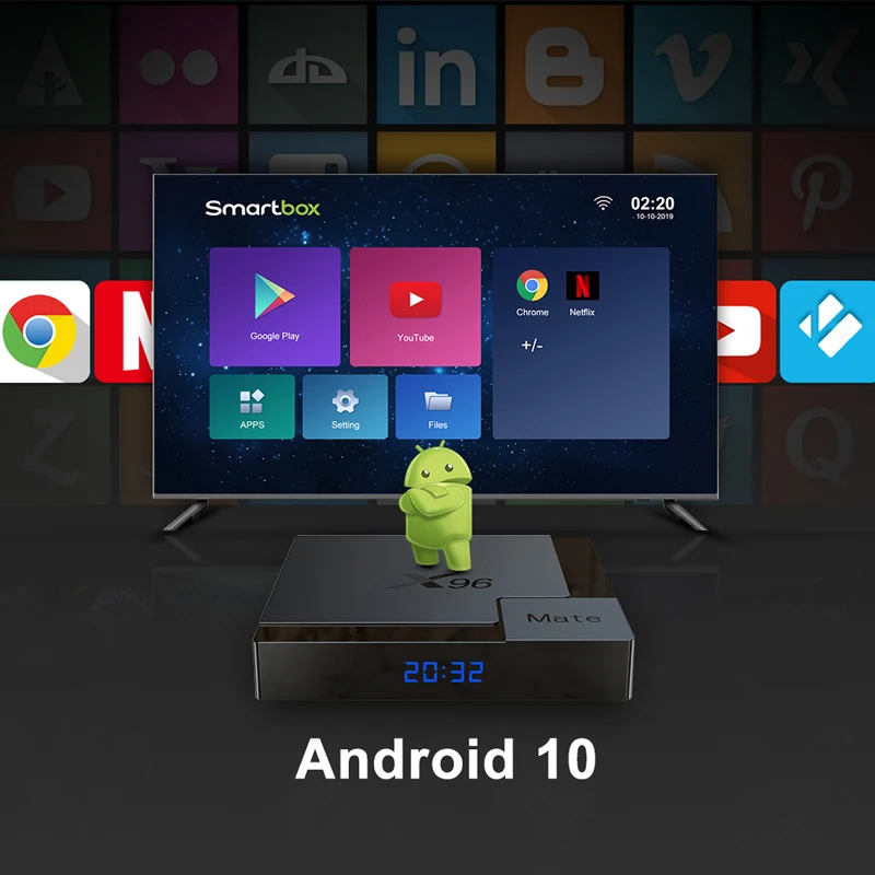 Лучшая ip ТВ приставка X96 mate 4G 64 ГБ 32 Android 10 0 Allwinner H616 4K Smart отправка из Франции PK