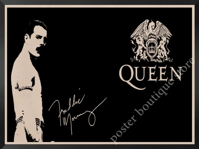 Queen Band музыкальный плакат на крафт-бумаге Фредди Меркьюри, Brian мая винтажная Высококачественная декоративная роспись стены стикер