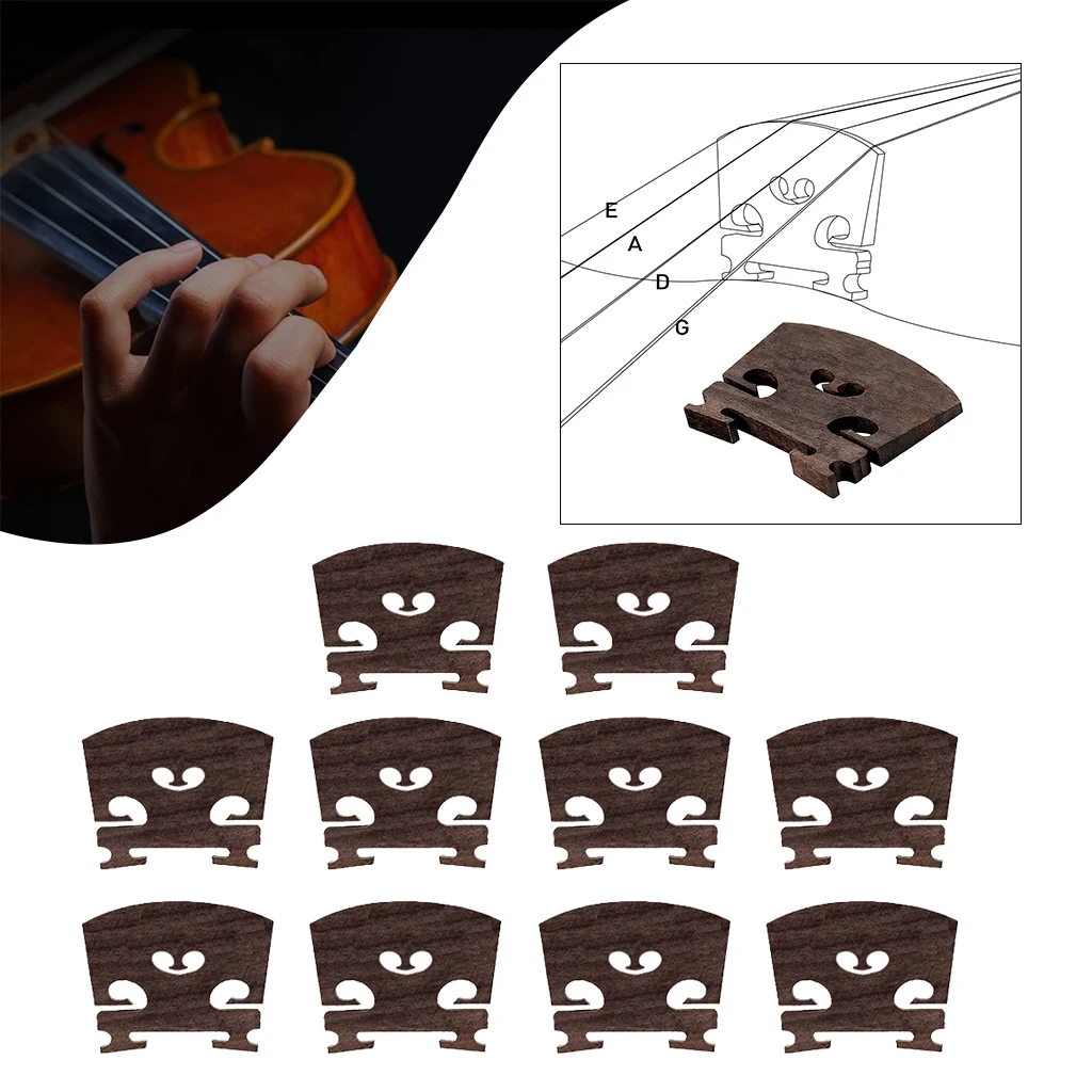 

10pc 4/4 Size Violin Ebony Bridge Wood Brazil Ebony Pure Durable Parts