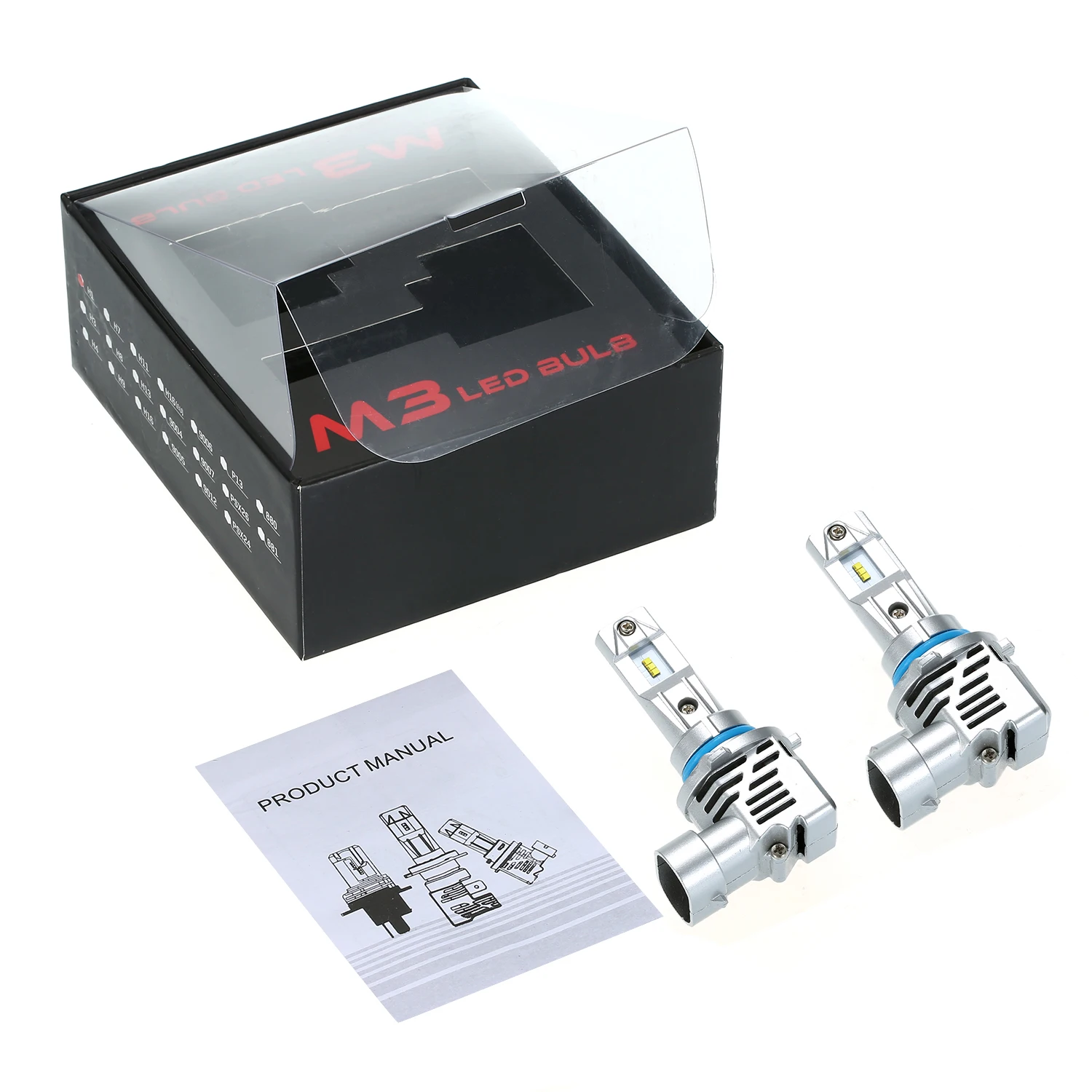 

2Pcs Car LED Headlight Bulbs LED Driving Lamp All-in-one Conversion Kit 9005 55W 3800LM 9V-32V