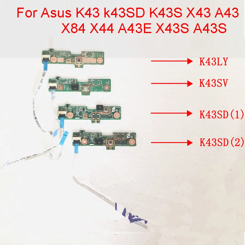 Оригинальная плата включения/выключения питания для ASUS K43 K43S K53 K53S X43 A43 X84 X44 A43E X43S A43S A83S A84S, плата Подключения кнопок