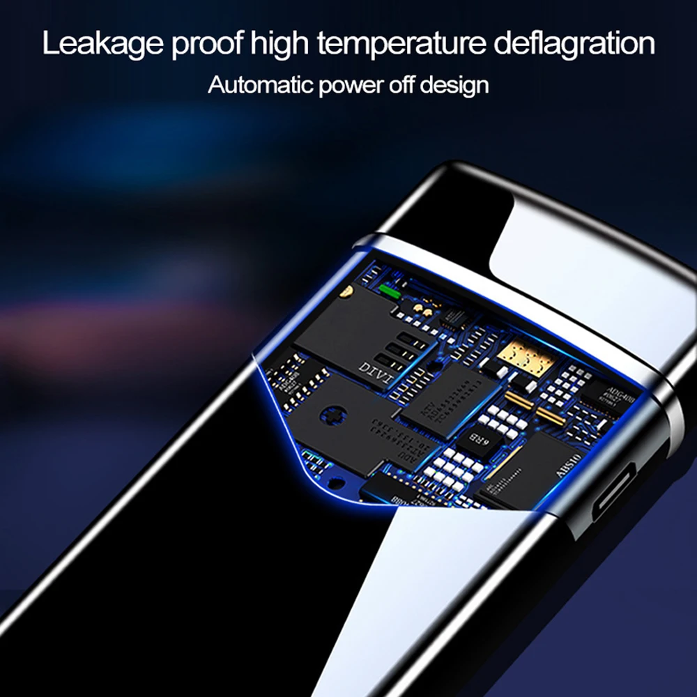 Зажигалка плазменная с двойной дугой ветрозащитная USB перезаряжаемая со