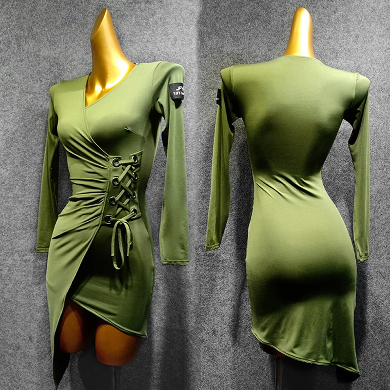 Платье для латиноамериканских танцев женское платье тренировок на осень и зиму