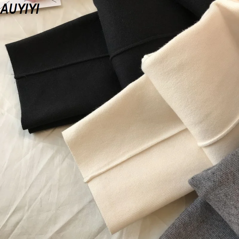 

2021 South Korea Spring New Fashion High Waist Loose Knitted Granny Pants Nine-point Fashion All-match Casual Pants Women Ins