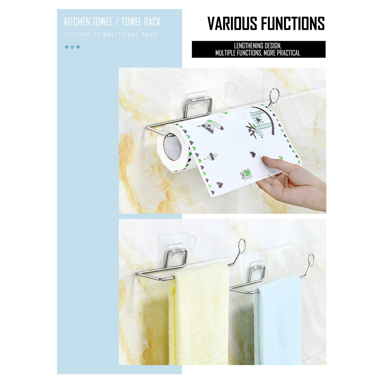 

Multi-linked Home Non-perforated Wall-mounted Wall Storage Sticky Hook Door Storage Holder Strong Hanger Rack