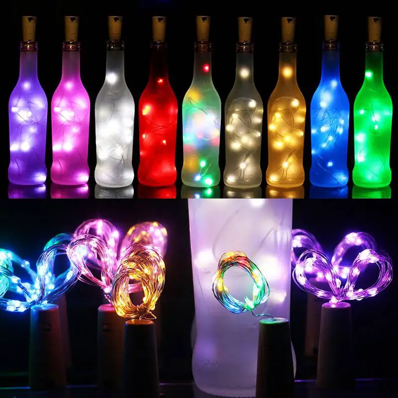 

Battery Cork 20 LED Wine Bottle Fairy String Lights 2M Shaped Xmas Wedding Party