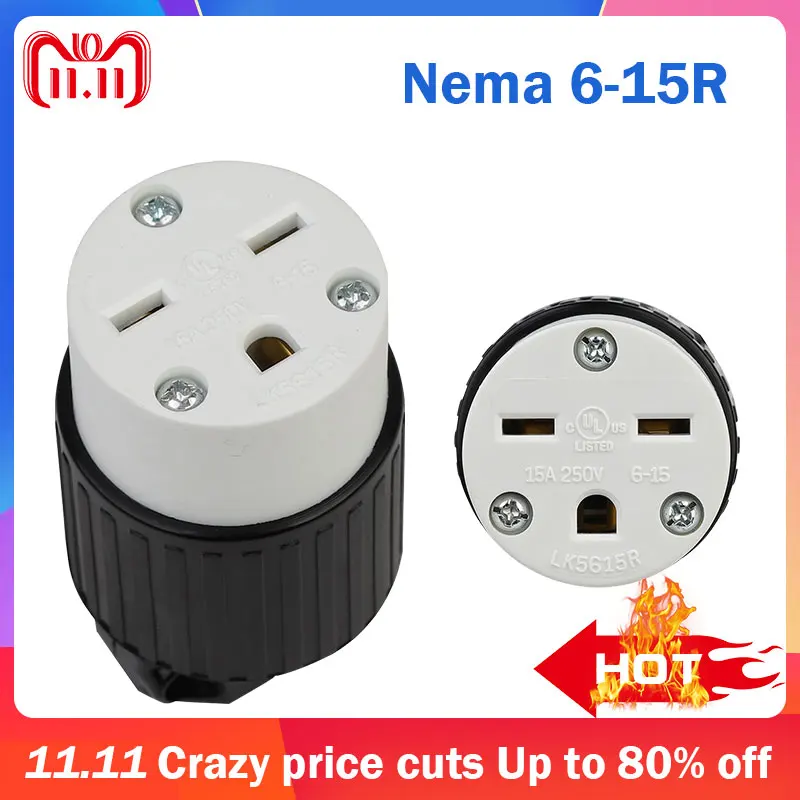 LK5615R US Nema 6 15R UL 3 зубец штекер питания переменного тока промышленная проводка