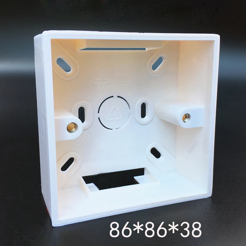 86 Type Universal Flame Retardant Wall Junction Boxes 86*86*38mm PVC Wiring Bottom Box For Switch Outlet |