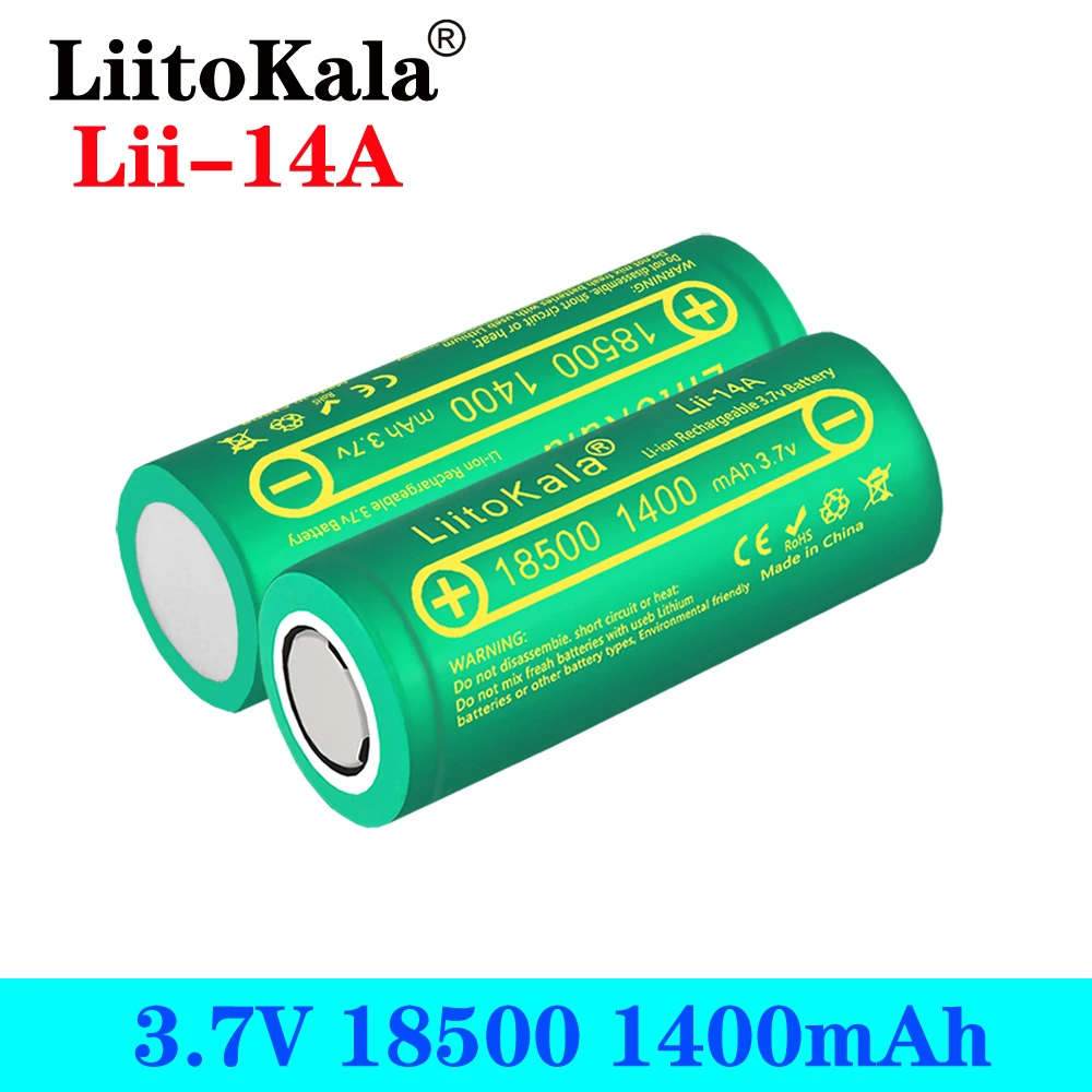Перезаряжаемая батарея LiitoKala Lii-14A 18500 1400 3 7 в для lashlight оптовая продажа | Перезаряжаемые батареи -32995106950