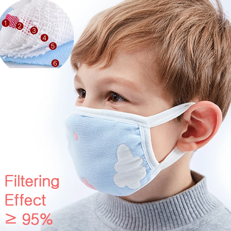 8/10 шт. детская защитная маска хлопковые газовые маски дышащие удобные для детей