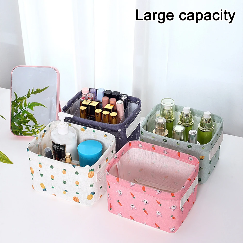 

Storage Basket Convenience Foldable Cotton Basket Bin Desktop Waterproof Sundries Storage Organizer For Toys Stationery