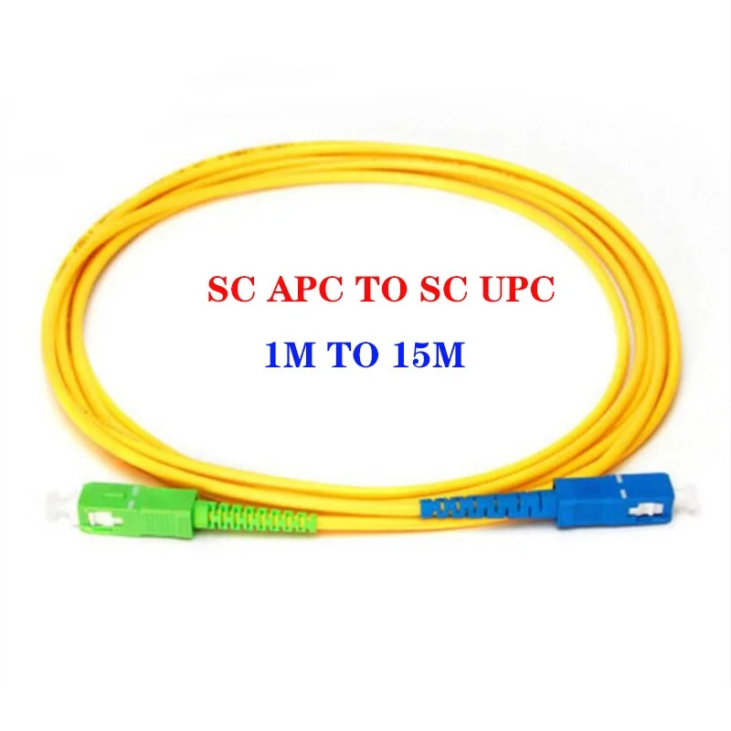 50PCS  SC APC to  UPC Simplex 3.0mm PVC Single Mode 1M 2M 3M Cable Jumper Fiber Patch Cord