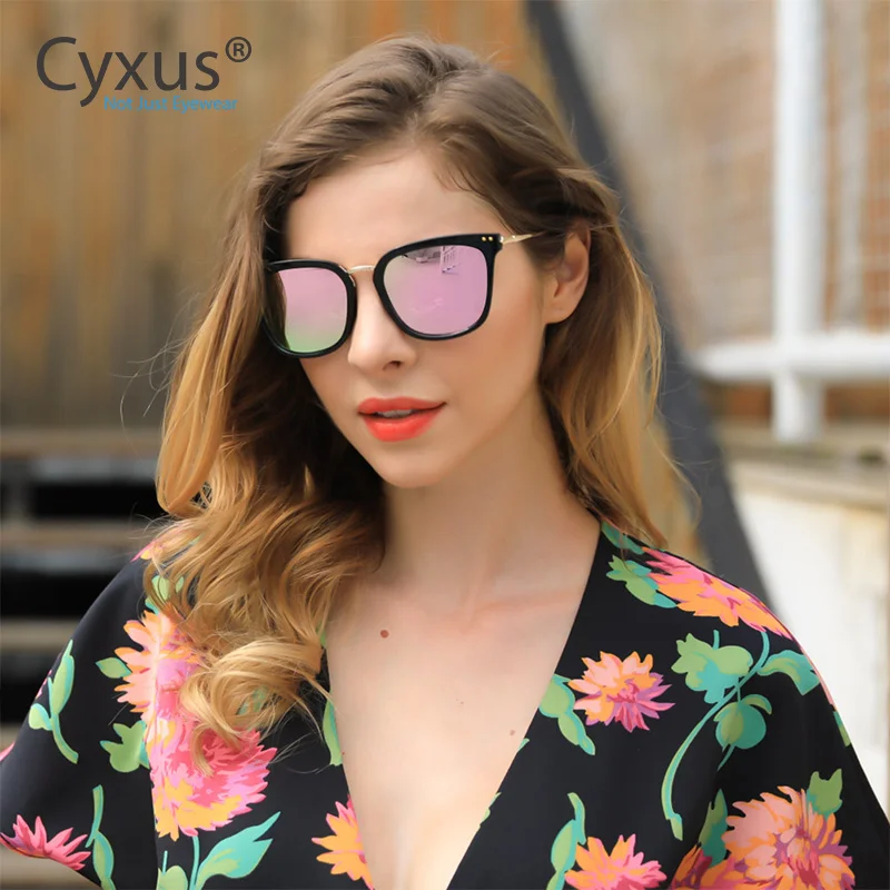 Cyxus Classic UV 400 поляризованные солнцезащитные очки зеркальные негабаритные солнцезащитные очки с защитой UVA UVB для женщин-1913